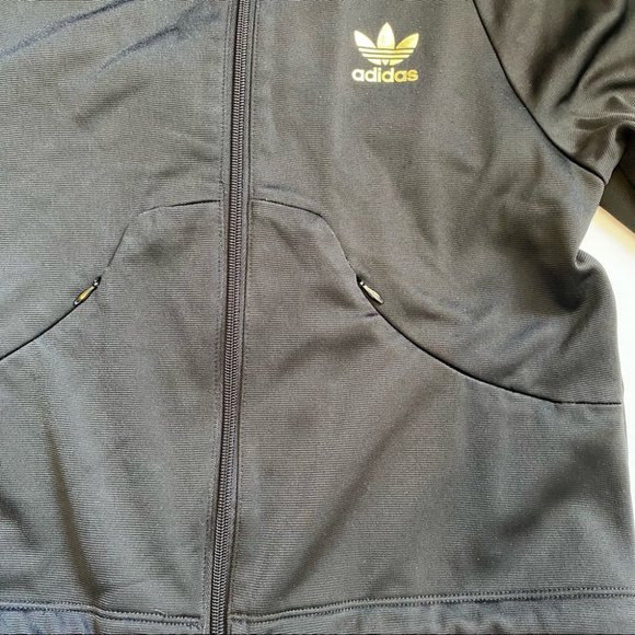 Adidas trefoil women’s full zip high neck track jacket satin 3 stripes - small - Picture 8 of 15